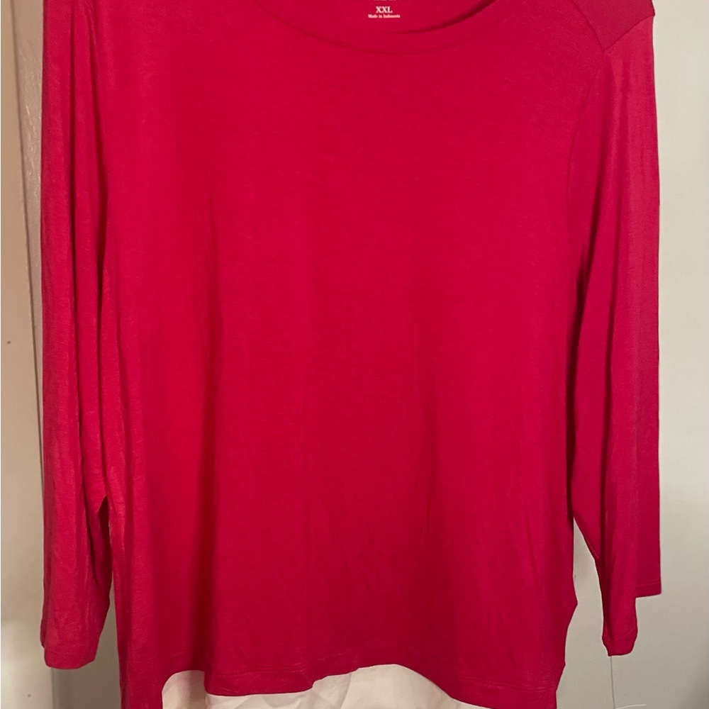Women's Red Long Sleeve Top